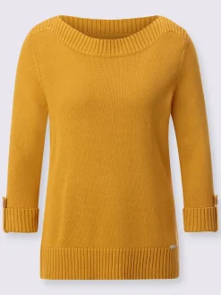 Collection L Pulls<Pull femme manches 3/4 revers boutonnés