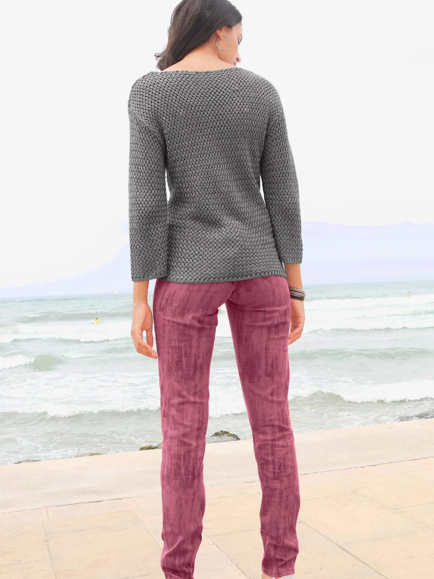 Creation L Pulls<Pull femme tricot manches 3/4