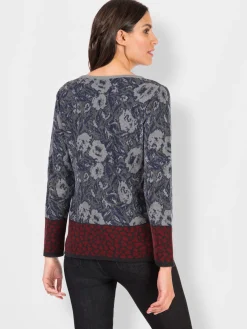 Pulls<Pull jacquard 50% coton