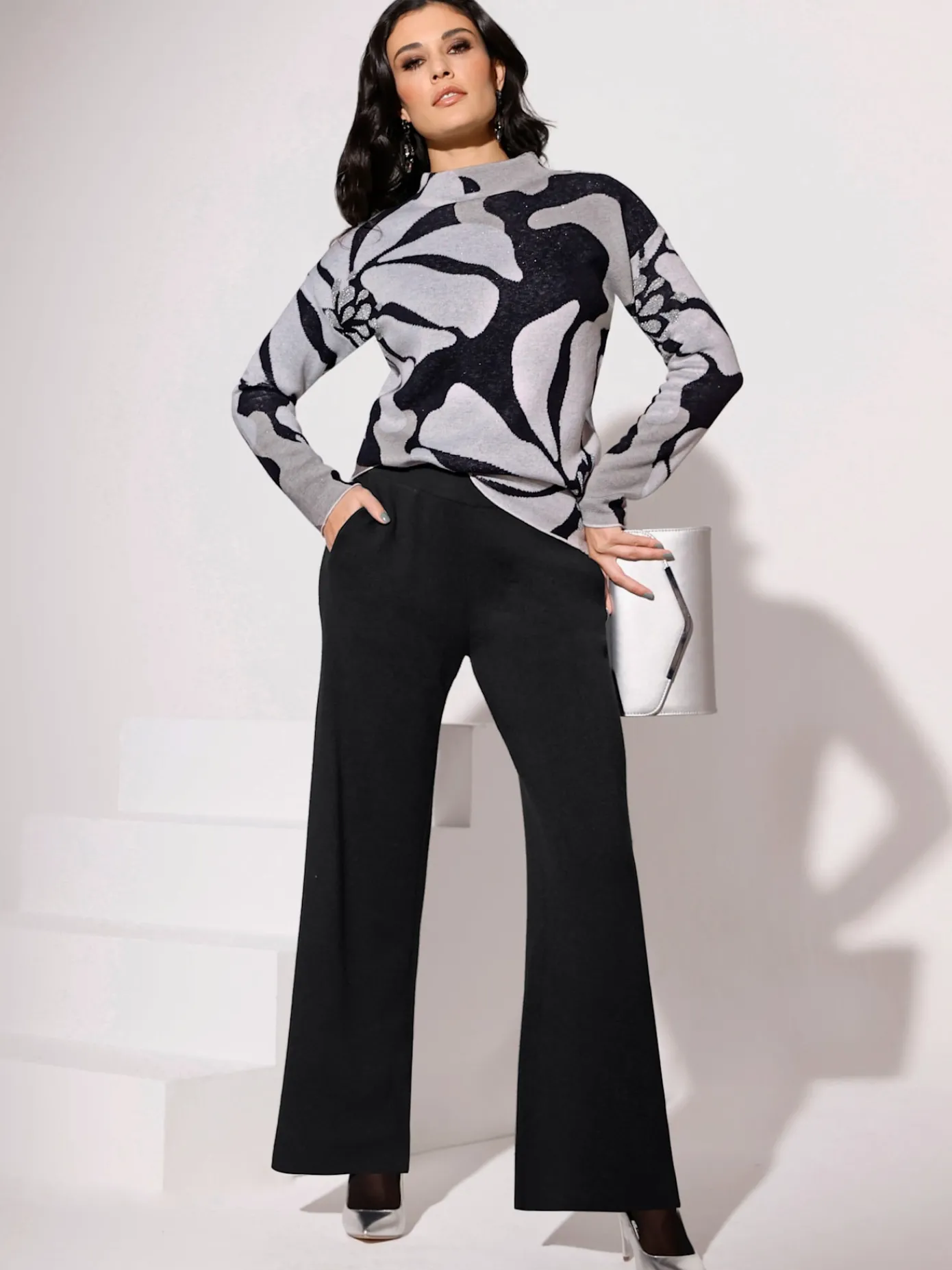 Creation L Pulls<Pull jacquard 48% laine vierge