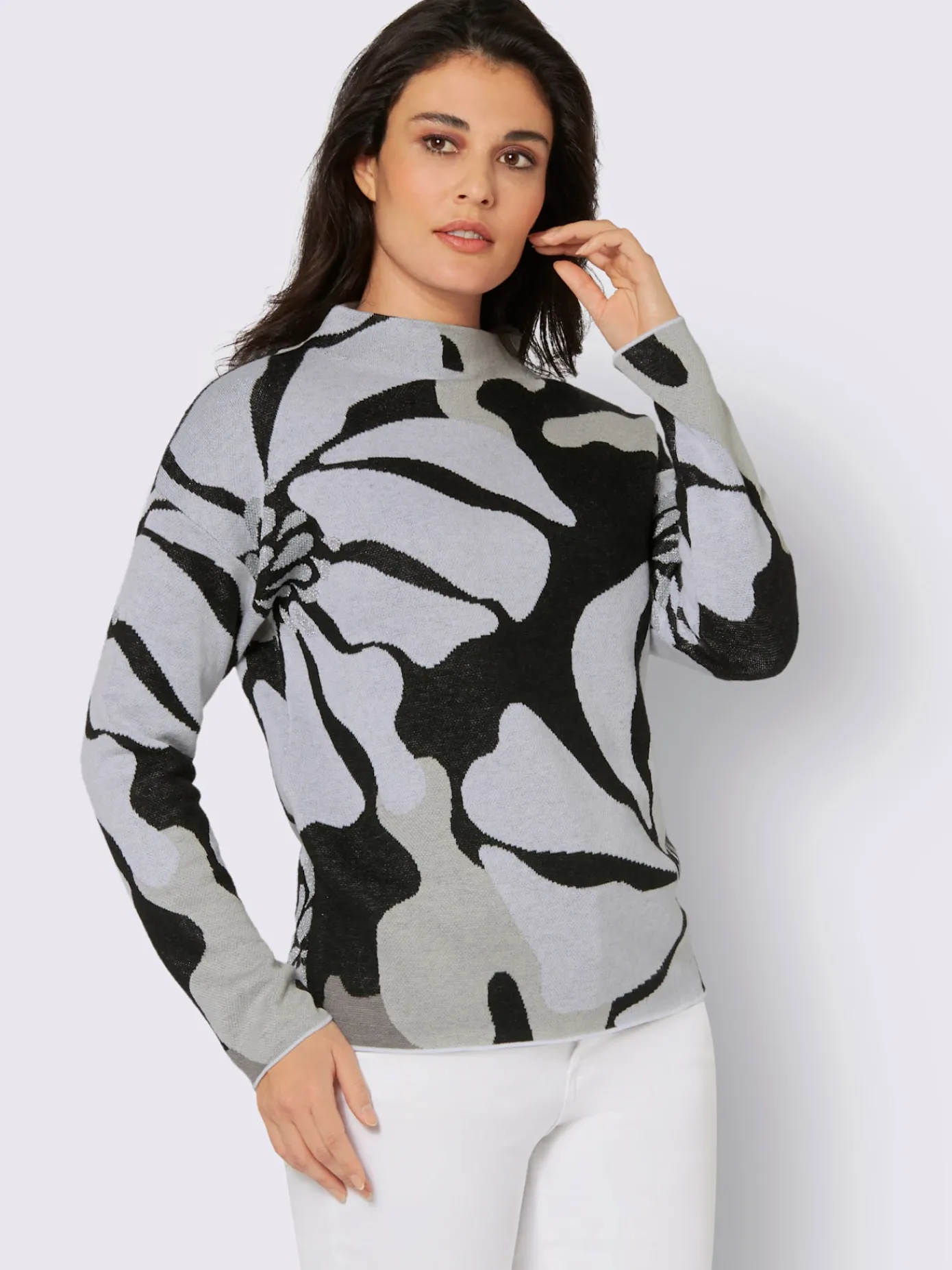 Creation L Pulls<Pull jacquard 48% laine vierge