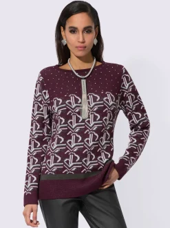 Creation L Pulls<Pull jacquard 30% laine vierge (mérinos)