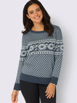 Pulls<Pull jacquard tricot jacquard de qualité