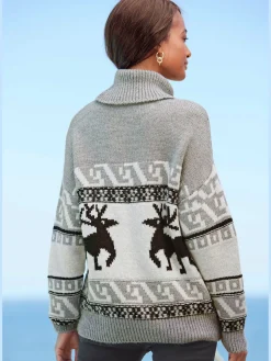 Vivance Pulls<Pull norvégien avec grand col roulé