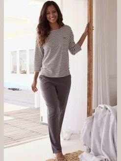 H.I.S Pyjamas<Pyjama à rayures en fils teintés