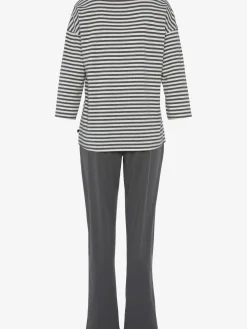 H.I.S Pyjamas<Pyjama à rayures en fils teintés