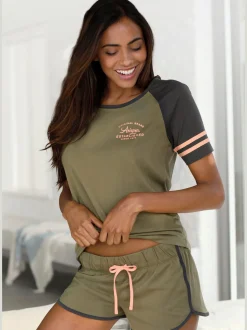 Arizona Pyjamas<Pyjama court à rayures sportives