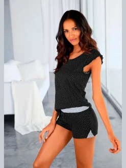 Vivance Dreams Pyjamas<Pyjama court au design noir et blanc