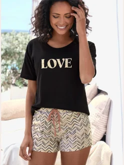 Vivance Dreams Pyjamas<Pyjama court au superbe motif sergé chevron