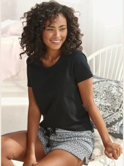 Vivance Dreams Pyjamas<Pyjama court avec t-shirt uni et short imprimé