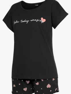 Vivance Dreams Pyjamas<Pyjama court t-shirt de nuit à manches courtes et inscription