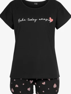 Vivance Dreams Pyjamas<Pyjama court t-shirt de nuit à manches courtes et inscription