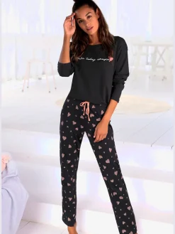 Vivance Dreams Pyjamas<Pyjama t-shirt à manches longues avec mancherons