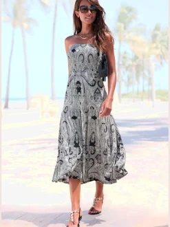 LASCANA Robes<Robe 2 en 1 large ceinture smockée sur le haut