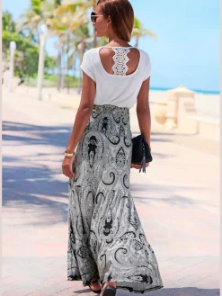 LASCANA Robes<Robe 2 en 1 large ceinture smockée sur le haut