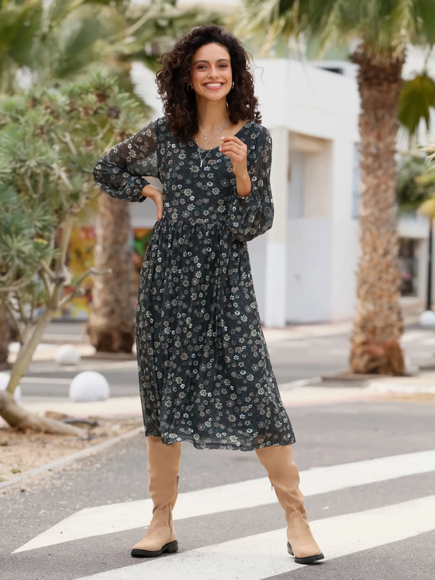 Robes<Robe à fleurs qualité maille imprimée