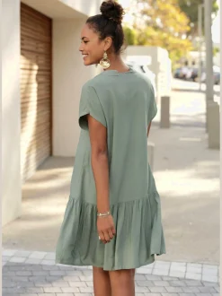 s.Oliver Robes<Robe chemisier courte à encolure en v