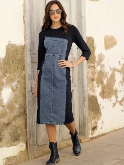 Mandarin Robes<Robe de loisirs denim doux