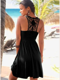 LASCANA Mode De Plage|Robes<Robe de plage joli empiècement dentelle crochetée au dos