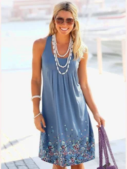 Beachtime Robes<Robe de plage robe d'été imprimée sans manches