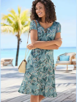 Vivance Robes<Robe d'été laçage tendance à l'encolure