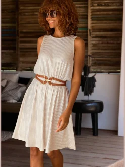 LASCANA Robes<Robe d'été matière avec fils brillants couleur or