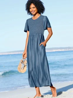 Linea Tesini Robes<Robe d'été partie smockée élastique