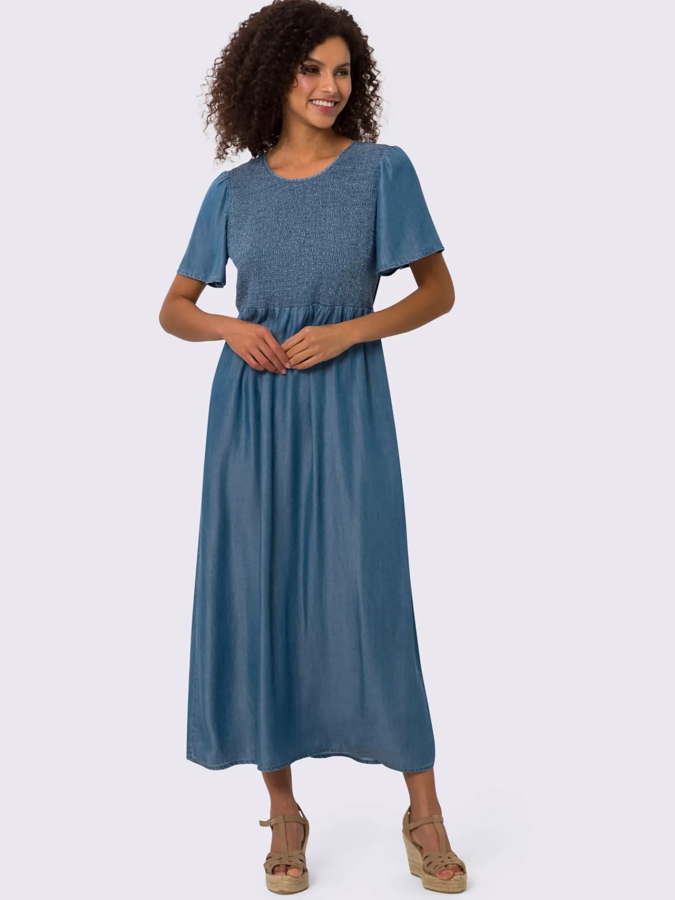 Linea Tesini Robes<Robe d'été partie smockée élastique