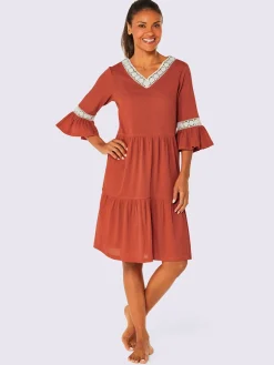 feel good Robes<Robe d'été qualité froissée, repassage superflu