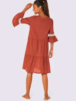 feel good Robes<Robe d'été qualité froissée, repassage superflu