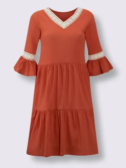 feel good Robes<Robe d'été qualité froissée, repassage superflu