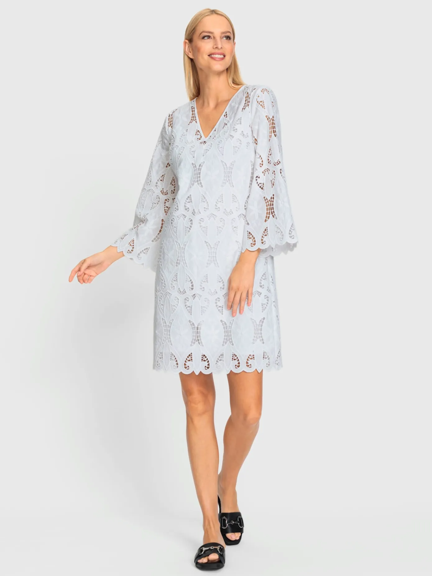 Rick Cardona Robes<Robe en dentelle dentelle florale ajourée