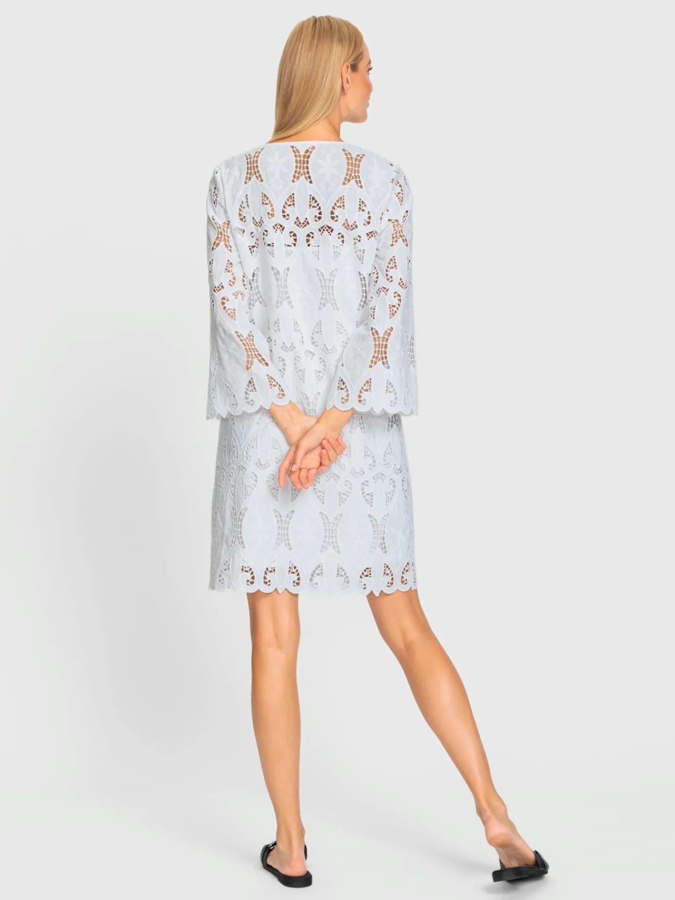 Rick Cardona Robes<Robe en dentelle dentelle florale ajourée