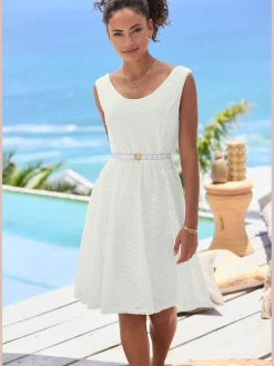 LASCANA Robes<Robe en dentelle encolure ronde profonde et larges bretelles