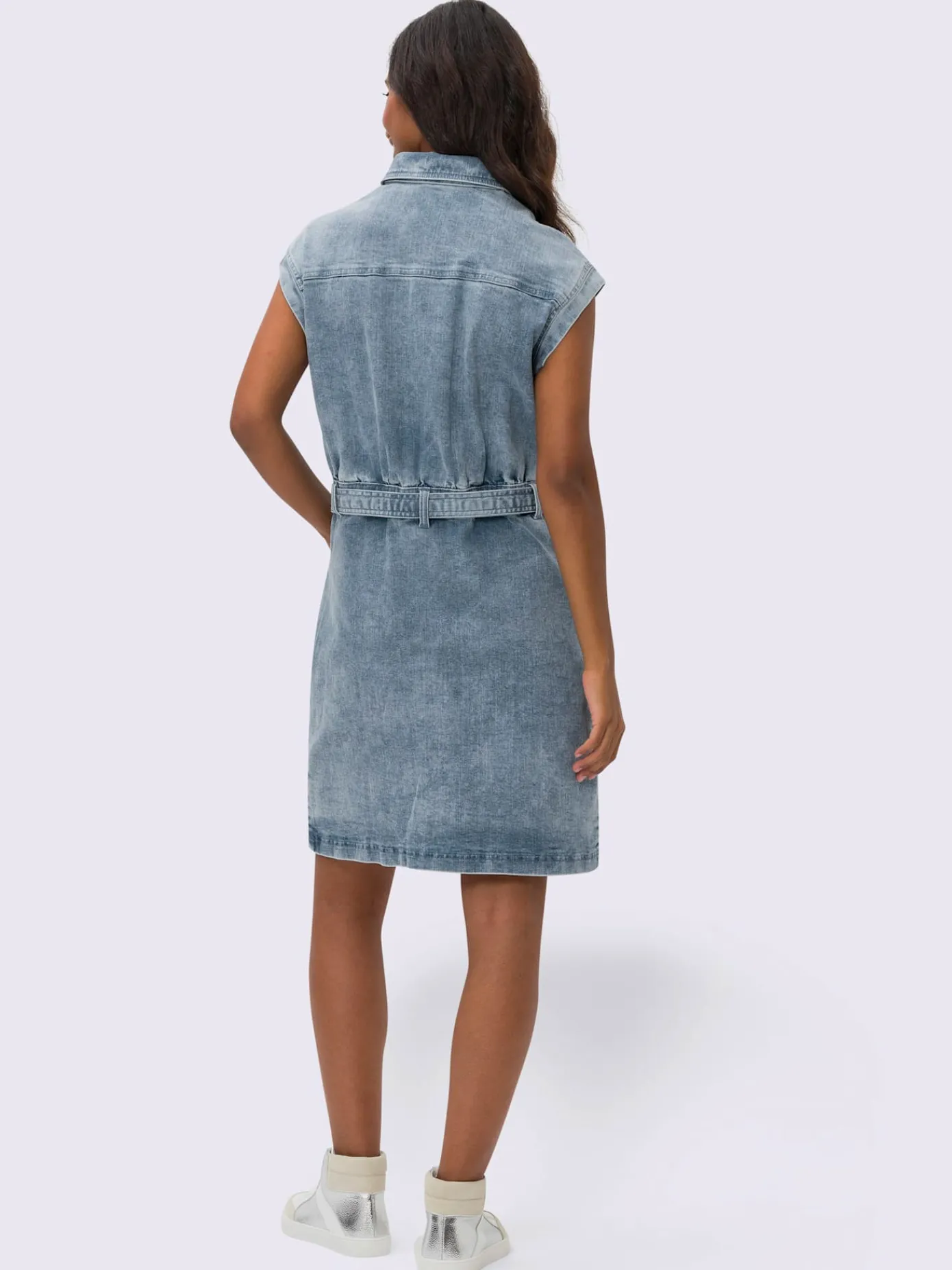 Mandarin Robes<Robe en jean coutures de séparation