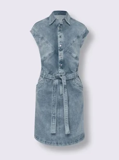 Mandarin Robes<Robe en jean coutures de séparation