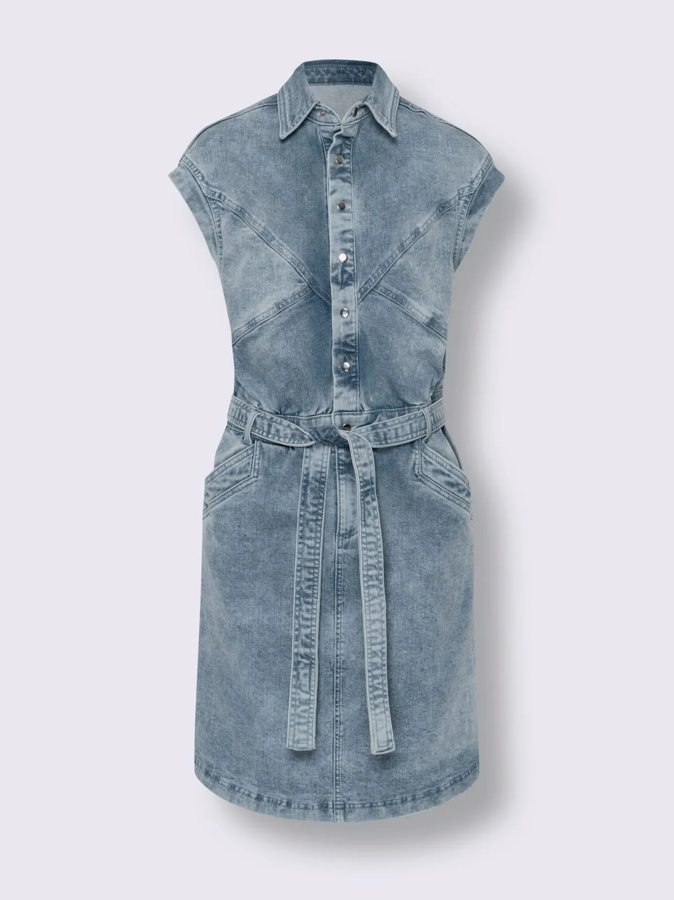 Mandarin Robes<Robe en jean coutures de séparation