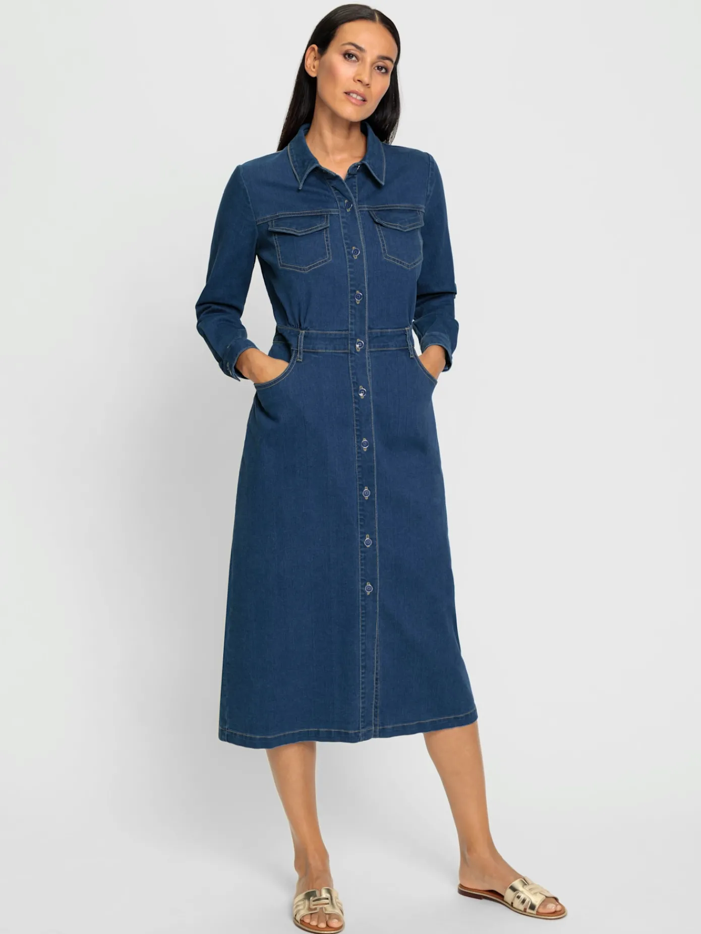 Rick Cardona Robes<Robe en jean denim doux