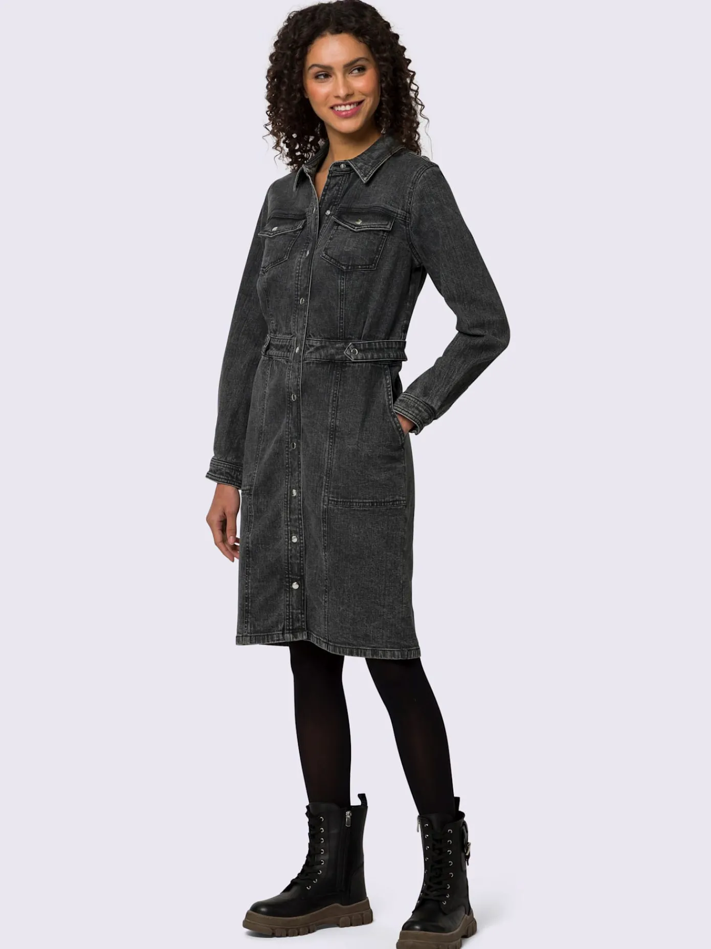 Mandarin Robes<Robe en jean superbe et tendance