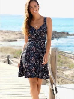 Vivance Robes<Robe en jersey col v effet cache-cœur