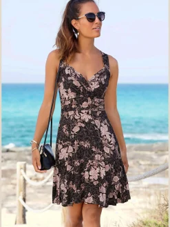 Vivance Robes<Robe en jersey col v effet cache-cœur