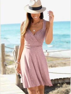 Vivance Robes<Robe en jersey col v effet cache-cœur