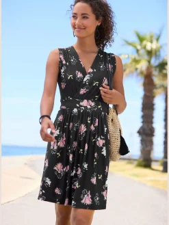 Vivance Robes<Robe en jersey col v effet cache-cœur