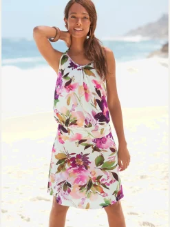 Beachtime Robes<Robe en jersey col v légèrement froncé