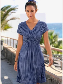 Vivance Robes<Robe en jersey encolure en v dégagée