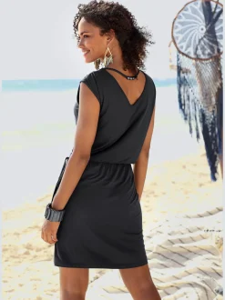 LASCANA Robes<Robe en jersey encolure en v dégagée devant et au dos