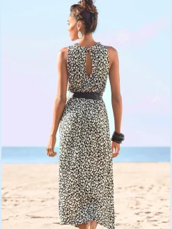 LASCANA Robes<Robe en jersey encolure haute volantée