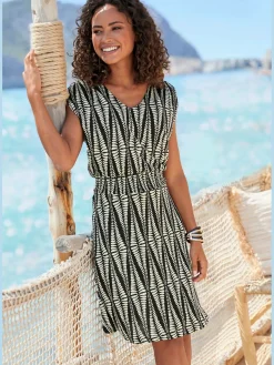 LASCANA Robes<Robe en jersey encolure ronde dégagée