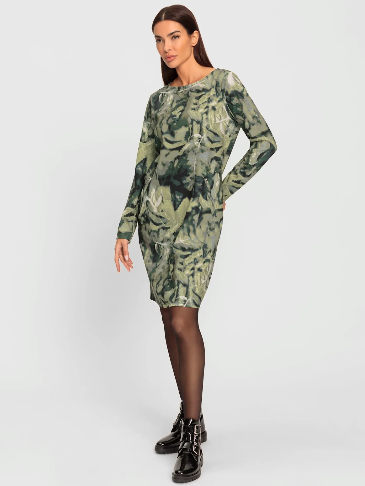 Rick Cardona Robes<Robe en jersey joli motif feuilles