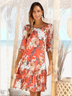 s.Oliver Robes<Robe en jersey manches 3/4 élastiquées